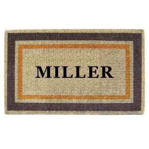 Creative Accents Double Picture Frame Orange Brown 22 in. x 36 in. HeavyDuty Coir Personalized Door Mat 02018