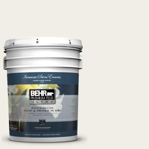 BEHR Premium Plus Ultra Home Decorators Collection 5 gal. #HDC WR14 1 Flurries Satin Enamel Interior Paint 775005