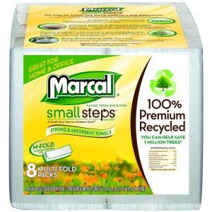 Marcal Embossed White Multi Fold Paper Towel (8 Pack) 6729
