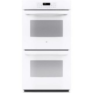 GE 27 in. Double Electric Wall Oven Self Cleaning with Steam in White JK3500DFWW