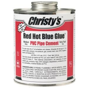 Christys 4 oz. PVC Red Hot Blue Glue Pipe Cement (Case of 48) RH RHBV QP