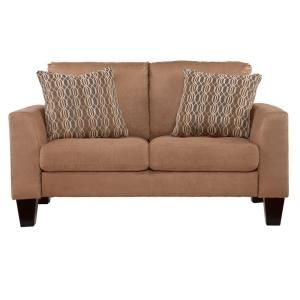 Donte Mocha Microsuede Stationary Loveseat 2046624