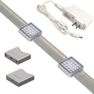 JESCO Lighting Orionis 2 ft. Silver Track Lighting Kit with 2 Slidable LED Track Modules KIT SD131 TR2 A