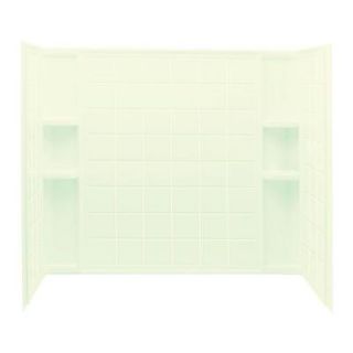 Sterling Plumbing Ensemble Tile 33 1/4 in. x 60 in. x 55 1/4 in. Three Piece Direct to Stud Tub and Shower Wall Set in Biscuit 71124100 96