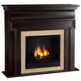 Real Flame Mt. Vernon 48 in. Gel Fuel Fireplace in Dark Walnut DISCONTINUED 6900 DW