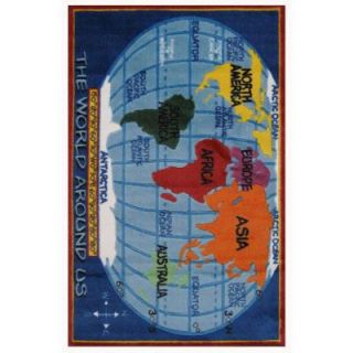 LA Rug Inc. Supreme Kids World Map Multi Colored 5 ft. 3 in. x 7 ft. 6 in. Area Rug TSC 161 5376