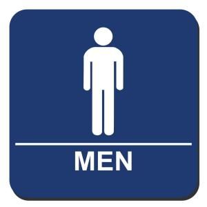 Lynch Sign 8 in. x 8 in. Blue Plastic with Men Symbol Sign MR 18