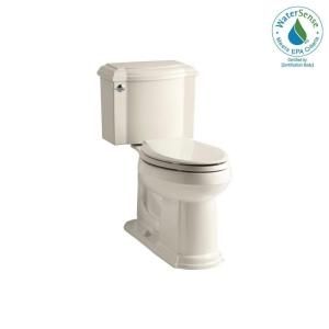 KOHLER Devonshire Comfort Height 2 piece 1.28 GPF Elongated Toilet with AquaPiston Flush Technology in Almond K 3837 47