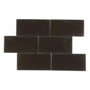 Splashback Tile Contempo 3 in. x 6 in. Mahogany Frosted Glass Tile DISCONTINUED CONTEMPO MAHOGANY FROSTED 3X6 GLASS TILE