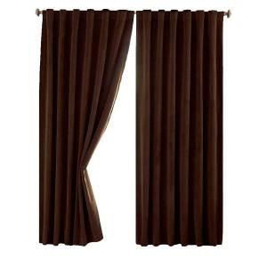 Absolute Zero Total Blackout Chocolate Faux Velvet Curtain Panel, 95 in. Length 11718050X095CH