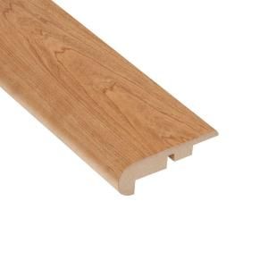 Home Legend High Gloss Taos Cherry 11.13 mm Thick x 2 1/4 in. Wide x 94 in. Length Laminate Stair Nose Molding HL1022SN