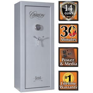 Cannon Scout Series 24 Gun 59 in. H x 24 in. W x 19 in. D Hammertone Grey Electronic Lock Fire Safe with Chrome Finish S14 H2TEC 13