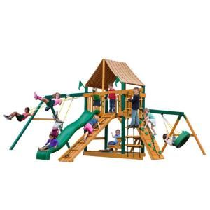Gorilla Playsets Frontier w/ Timber Shield & Sunbrella Weston Ginger Canopy Cedar Play Set 01 0004 3