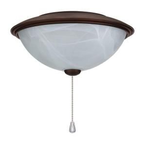 NuTone Alabaster Glass Contemporary Bowl Ceiling Fan Light Kit with Oil Rubbed Bronze Trim LK30ARB