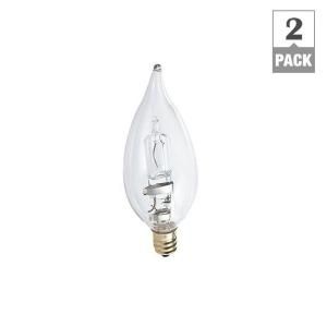 Philips EcoVantage 40 Watt Halogen BA9 Clear Candle Dimmable Decorative Light Bulb (2 Pack) 419184