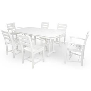 Trex Outdoor Furniture Monterey Bay Classic White 7 Piece Patio Dining Set TXS118 1 CW