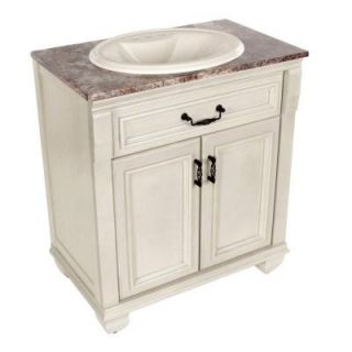 St. Paul Classic 30 in. Vanity in Antique White with Stone Effects Top in Avalon CL3018P2COM AW