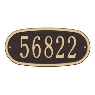 Whitehall Products Oval Bronze/Gold Standard Wall One Line Address Plaque 4004OG