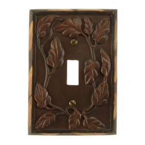 Amerelle Leaf 1 Toggle Wall Plate   Expresso 8335TE