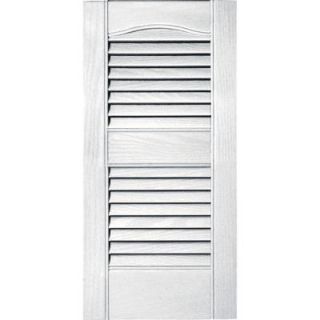 Builders Edge 12 in. x 25 in. Louvered Vinyl Exterior Shutters Pair #117 Bright White 010120025117
