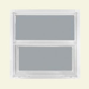 JELD WEN Builders Atlantic Single Hung Aluminum Windows, 26 1/2 in. x 26 in., White, with Insulated Obscure 404264