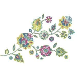 RoomMates 5 in. x 19 in. Boho Floral Peel and Stick Giant Wall Decals RMK2468GM