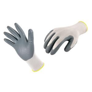 G & F 1540 Seamless Knit Nylon Nitrile Coated Grey Size Large Work Gloves 3 Pair Pack 1540L 3