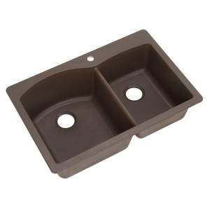 Blanco Diamond Dual Mount Composite 33x22x9.5 1 Hole Double Bowl Kitchen Sink in Cafe Brown 440213