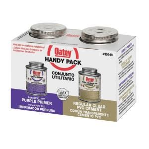 Oatey 8 oz. PVC Handy Pack Purple Primer and Solvent Cement 302483