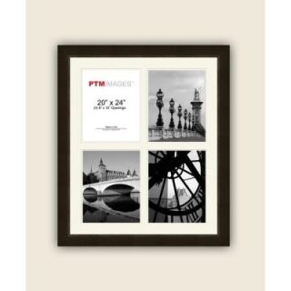 PTM Images 4 Opening 8 in. x 10 in. White Matted Espresso Photo Collage Frame 8 0503