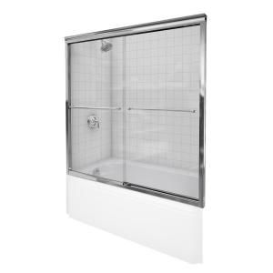 KOHLER Fluence Frameless Bypass Bath Door with Crystal Clear Glass in Bright Polished Silver K 702202 L SHP