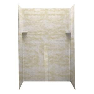Swanstone Geometric 32 in. x 48 in. x 72 in. Five Piece Easy Up Adhesive Shower Wall Kit in Cloud White DK 324872GO 125