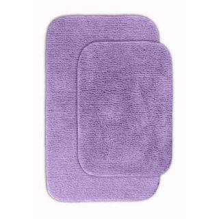 Garland Rug Glamor Purple 21 in. x 34 in. Washable Bathroom 2 Piece Rug Set ALU 2pc 09