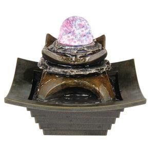 ORE International 7 in. Brown Fountain with LED Light K327
