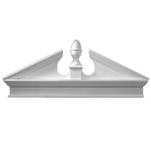 Fypon 58 in. x 19 5/8 in. x 3 1/8 in. Combo Acorn Pediment with Smooth Trim Bottom CAP58BT