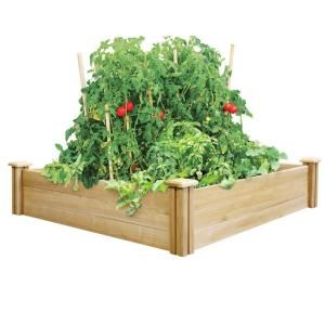 Greenes Fence 4 ft. x 4 ft. x 10.5 in. Dovetail Cedar Raised Garden Bed RC4T12B