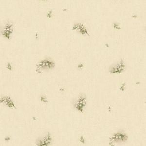 The Wallpaper Company 56 sq. ft. Beige Lily Of The Valley Wallpaper WC1281830