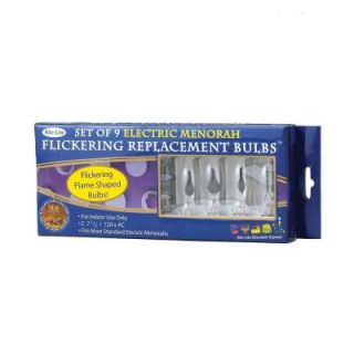 Clear Flickering Electric Menorah Bulbs (Box of 9) B 17316