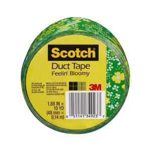 Scotch 1.88 in. x 10 yds. Green Floral Duct Tape 910 FLR C