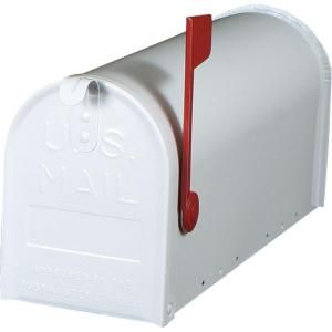 Gibraltar Mailboxes Premium Aluminum Post Mount Rural Mailbox in White ALM110W0