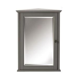 Home Decorators Collection Hamilton 27 in. H x 20 in. W Corner Wall Cabinet in Grey 0567700270