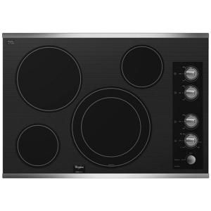 Whirlpool Gold 30 in. Radiant Electric Cooktop in Stainless Steel with 4 Elements including AccuSimmer Element G7CE3034XS