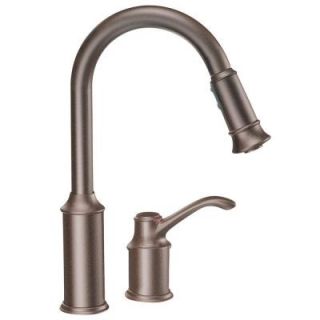 MOEN Aberdeen Single Handle Pull Down Sprayer Kitchen Faucet Featuring Reflex in Oil Rubbed Bronze 7590ORB
