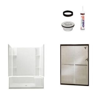 Sterling Plumbing Accord Seated 36 in. x 60 in. x 74 1/4 in. Shower Kit with Shower Door in White/Oil Rubbed Bronze 7229 5475DRC