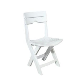 Adams Manufacturing Quik Fold White Patio Chair 8575 48 3700