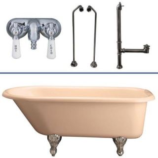 Barclay Products 5 ft. Acrylic Roll Top Bathtub Kit in Bisque with Polished Chrome Accessories TKADTR60 BCP8