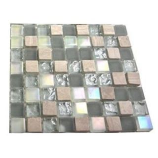 Splashback Tile Galaxy Blend 1/2 in. x 1/2 in. Marble and Glass Tile Squares   6 in. x 6 in. Floor and Wall Tile Sample R5D6