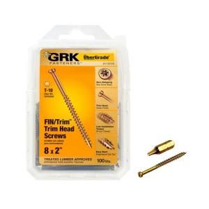 GRK Fasteners 8 x 2 in. FIN/Trim Head Screw (100 Pack) 119728