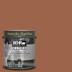 BEHR Premium Plus Ultra 1 gal. #UL120 4 Antique Copper Interior Semi Gloss Enamel Paint 375301