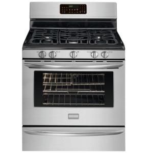 Frigidaire 30 in. 5.0 cu. ft. Gas Range with Self Cleaning Convection Oven in Stainless Steel FGGF3054MF